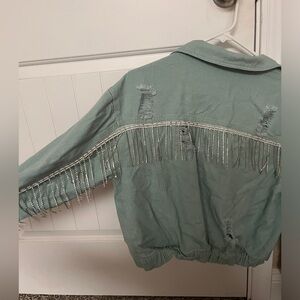 Distressed rhinestone western jacket